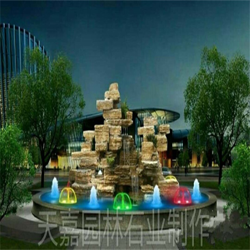 蓝田水幕墙喷泉设计